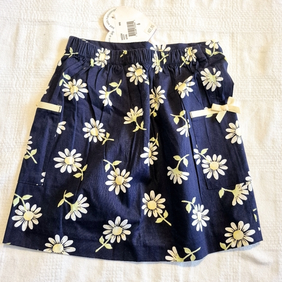 Hartstrings girls size 6 blue skirt with daisy design, 2 pockets, NWT - Picture 2 of 4